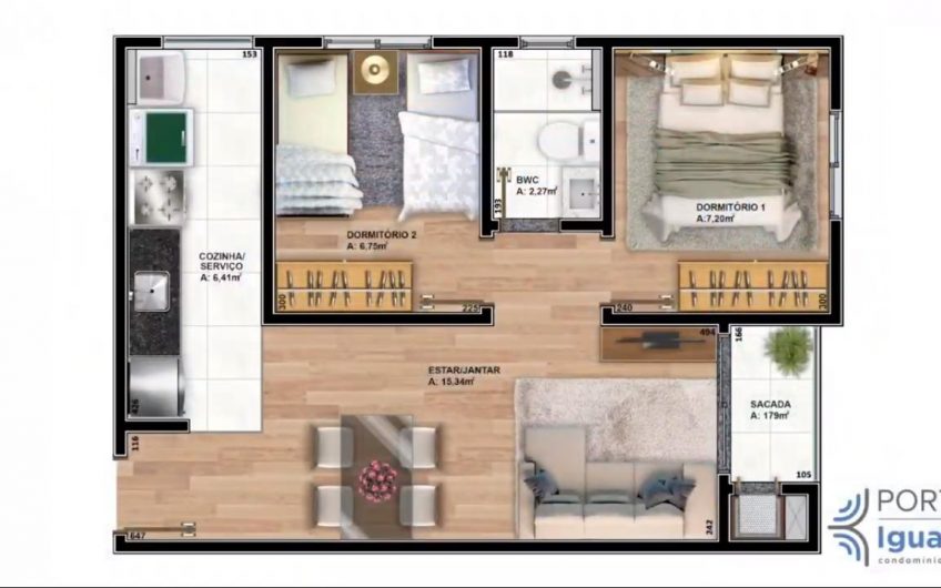 Apartamento 46M² e 50 M2 , Porto Iguaçu – Araucária/PR